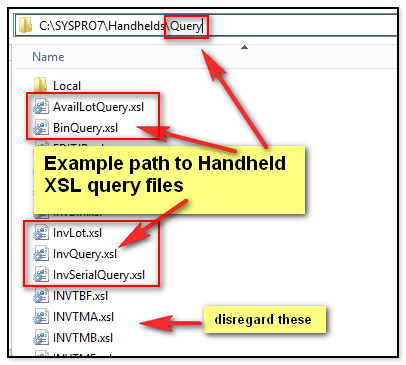 Handheld query files path example