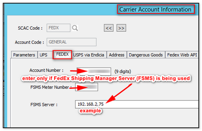 Carrier account example