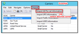 Carrier import example