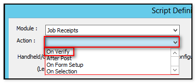 Handheld WMS on verify